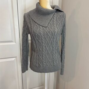 JEANNE PIERRE Gray Cowl Neck Sweater